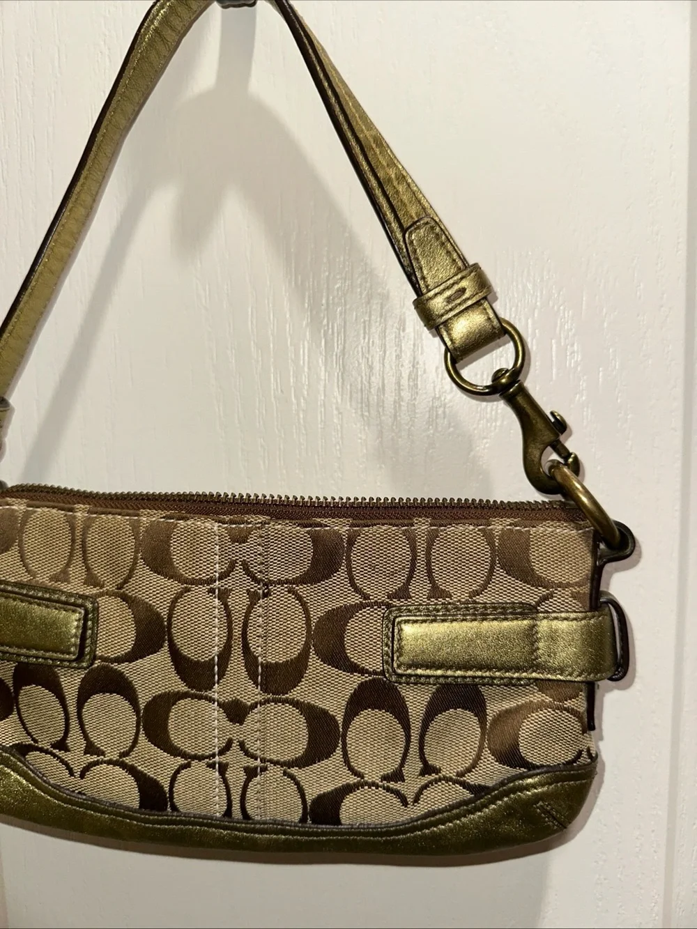 Vintage Y2K Coach 2005 Mini Belt Shoulder Bag in Khaki Brown - 5107